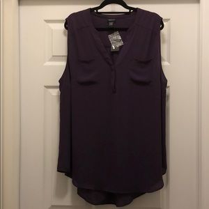 NWT Torrid sleeveless blouse dark purple size 3